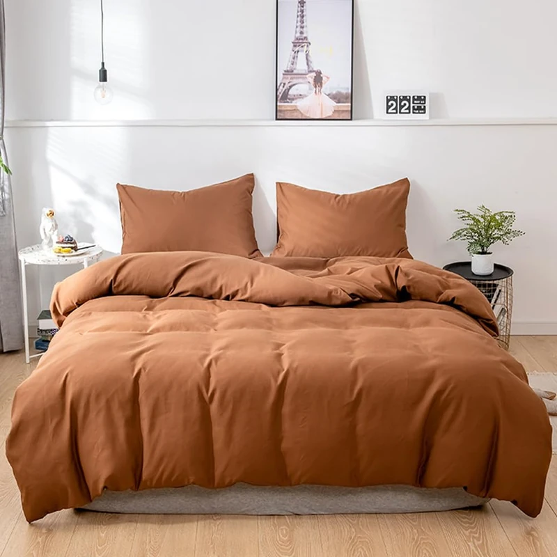CLOTHKNOW Pumpkin King Size Comforter Set Brown Bedding Comforter Sets