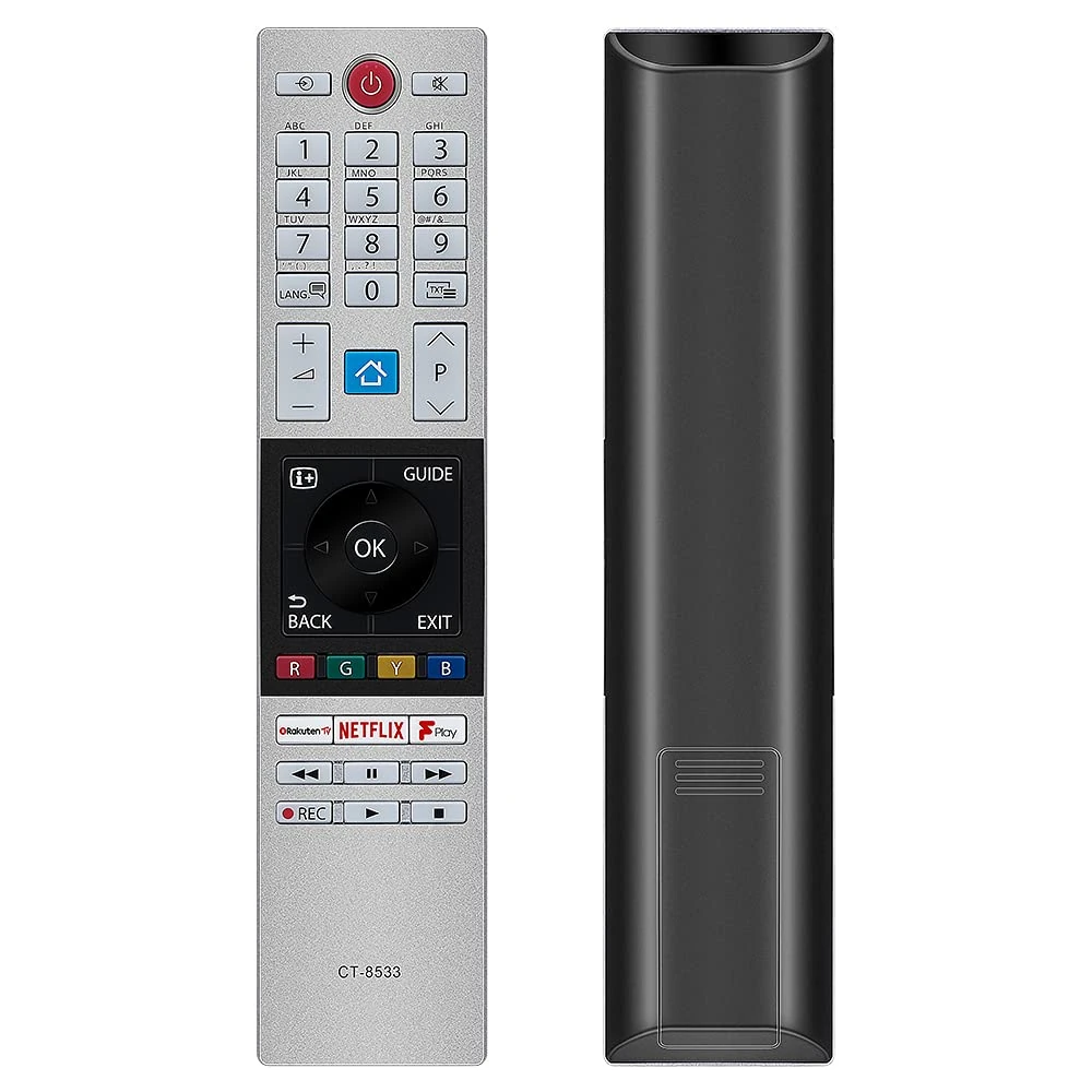 UNOCAR CT-8533 CT-8541 RC42150 Replacement Remote Control for Toshiba Smart 2018 2019 4K Ultra HDR TV, Toshiba Full HD Ready LED Television with Netflix Rakuten Freeview Buttons, 30099654
