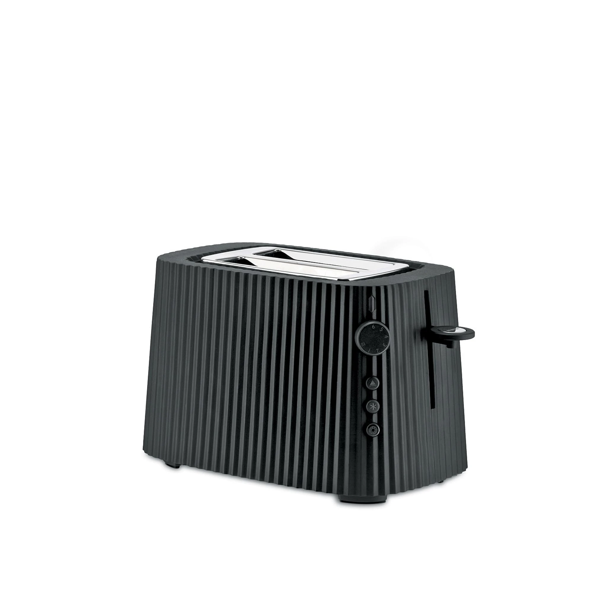 Alessi Plissé MDL08 B/UK - Design Toaster, Six Browning Levels, in Thermoplastic Resin, English Plug 850 W, Black