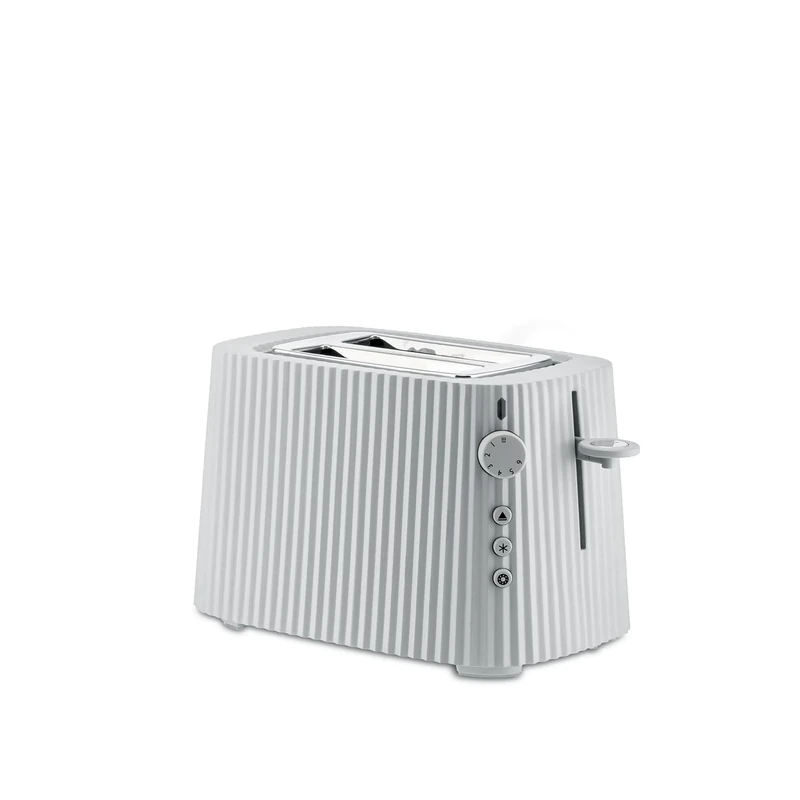 Alessi Plissé MDL08 W/UK, Design Toaster, Six Browning Levels, in Thermoplastic Resin, English Plug 850 W, White