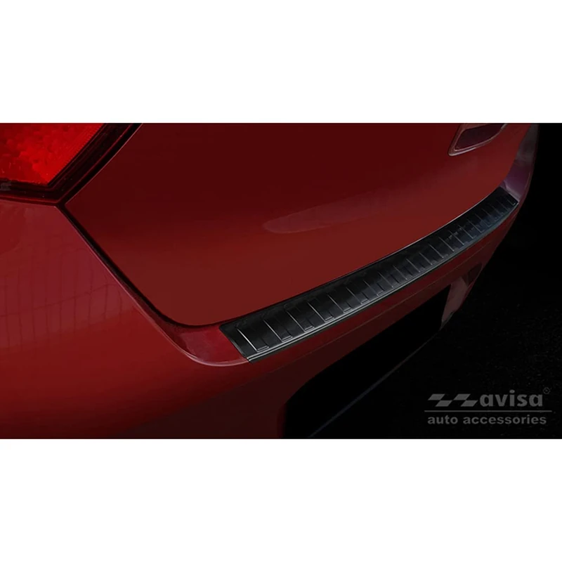 Avisa Black Stainless Steel Rear bumper protector compatible with Hyundai i10 HB 5-doors 2019-2023 & FL 2023- 'Ribs'
