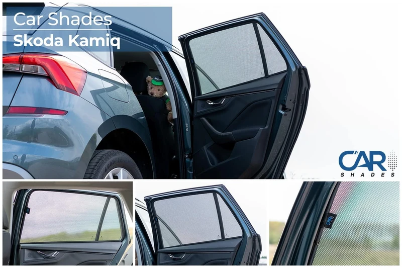 CAR SHADES Set (rear side doors) compatible with Skoda Kamiq 2019- (2-pieces) Custom-Fit Sunshades for Cars