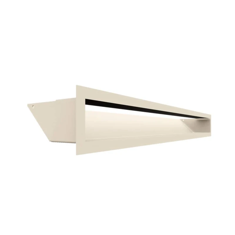 KRATKI Air Ventilation Grille, Warm Air Grille, 9 x 80 cm, Cream, Exhaust Air Grille for Fireplace Ventilation, Air Intake at an Angle of 45 Degrees, Overheat Resistant, Ideal for Modern Interiors