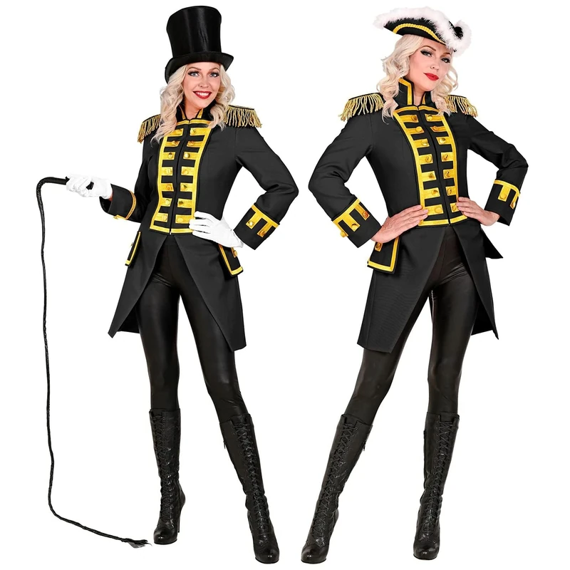 Widmann - Black Guard Uniform for Women Parade Dress Jacket Coat Circus Director Costume Carnival Theme Party
