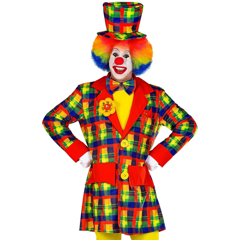 Widmann 48681 Clown Costume Coat for Adults, Circus, Carnival, Theme Party, Unisex, Multicoloured, S