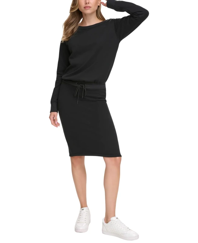 DKNY Women's Off The Shoulder Embellished Dress Casual, Black, XS