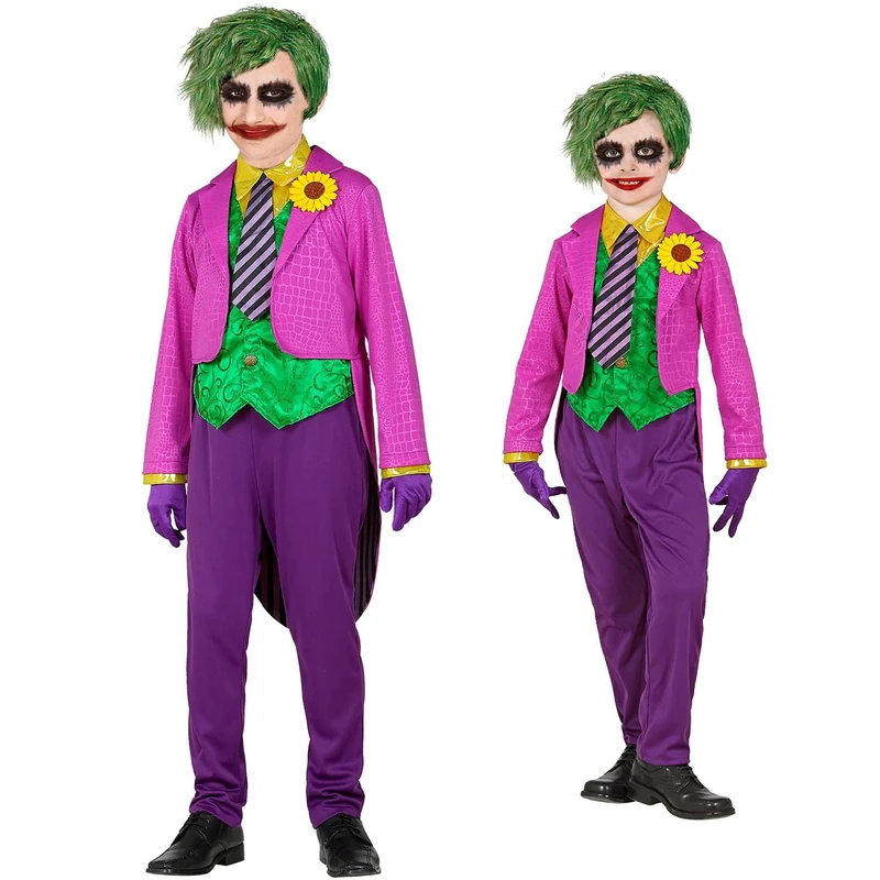 WIDMANN Evil Clown (tailcoat with shirt and vest, pants, tie, gloves) - (116 cm / 4-5 years)