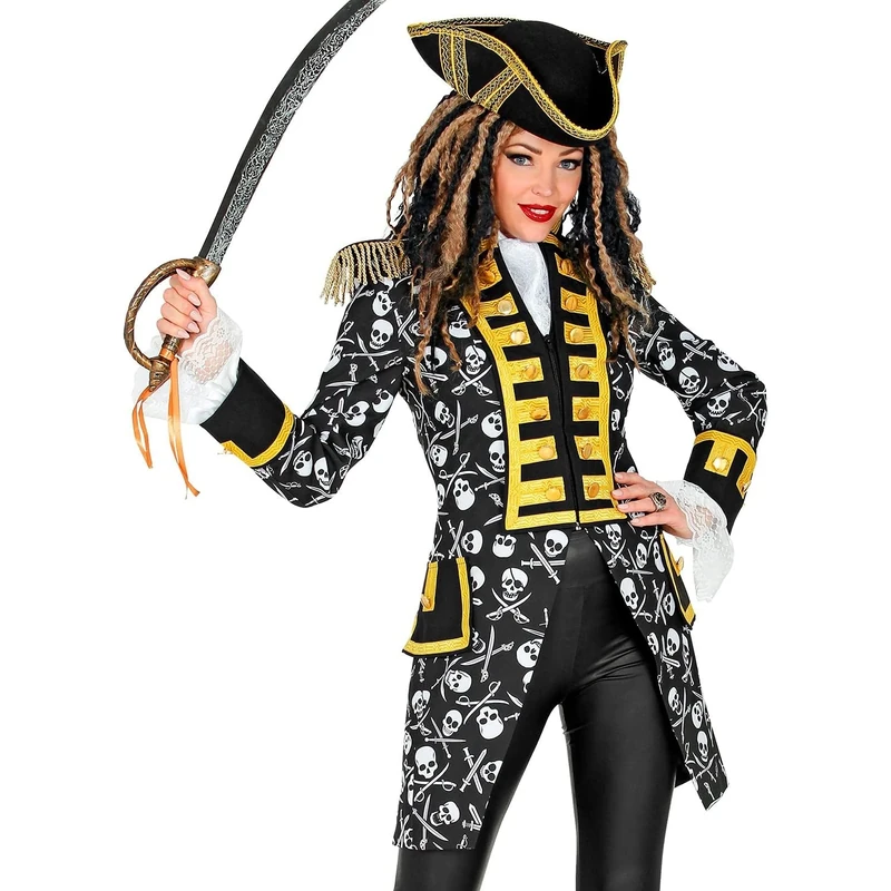 Widmann 49692 Pirate Parade Dress for Women, Guard Uniform, Buccaneer, Captain, Costume, Carnival, Theme Party, Multicoloured, M