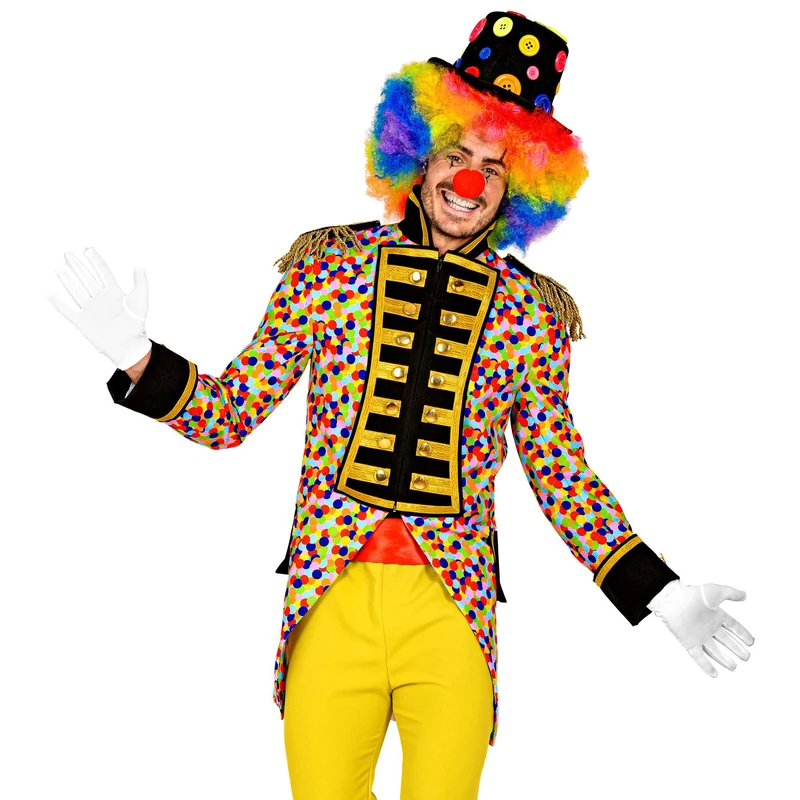 Widmann Milano Party Fashion Costume Parade Tailcoat, Confetti, Rainbow, CSD, Circus Director, Guard Uniform, Clown, Showmen, Carnival
