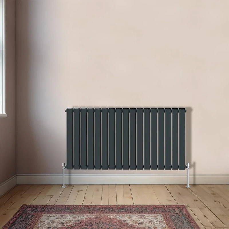 NRG Horizontal 600x1156mm - Double Flat Panel Column Designer Bathroom Central Heating Radiator Anthracite