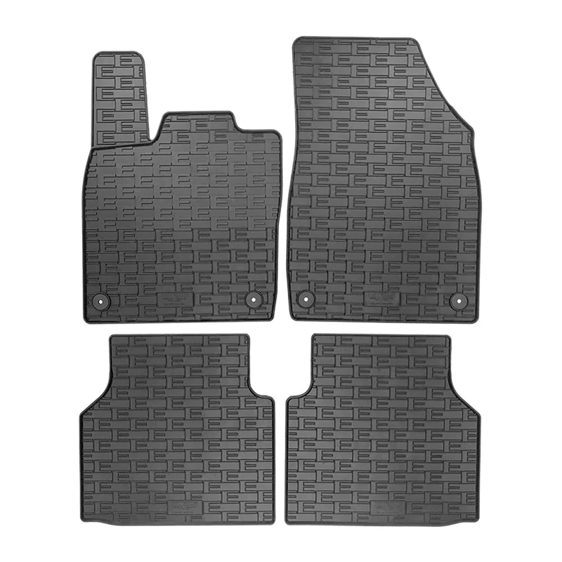 AUTO-STYLE Rubber car mats set compatible with Volkswagen ID.4 / ID.5 2020- & Skoda Enyaq iV 2020- incl. Coupé & Audi Q4 E-Tron (F4B) 2020- & Cupra Tavascan 2023- (4-pieces + fixing system)
