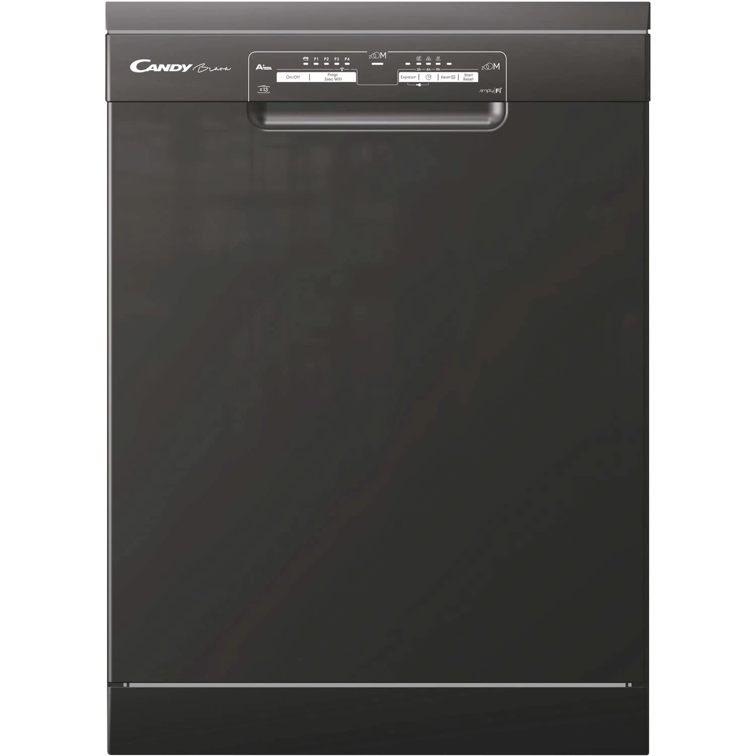 Candy CDPN1L390PA Freestanding Full Size Dishwasher, 13 Place Settings, 60 cm Wide, Smart enabled, Anthracite