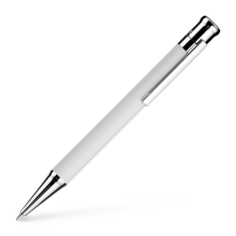 Otto Hutt 002-11221 Pencil Design 04 - Mechanical Pencil Brass White Platinum Check Guilloché Matte Length 13.3 cm Lead Size 0.7 mm - Image 1