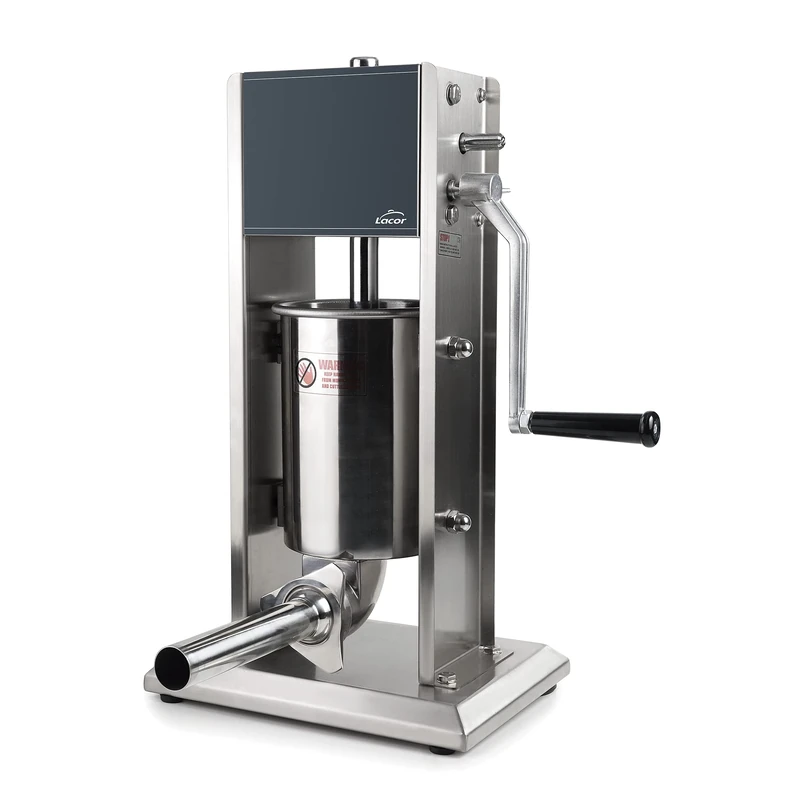 Lacor 60251 Professional Manual Meat Mincer, Funnel Machine, Stainless Steel, Two Speeds, Tiltable Container 90º, Includes Nozzles, 10 L, 10 L, 18/10, Stainless Steel