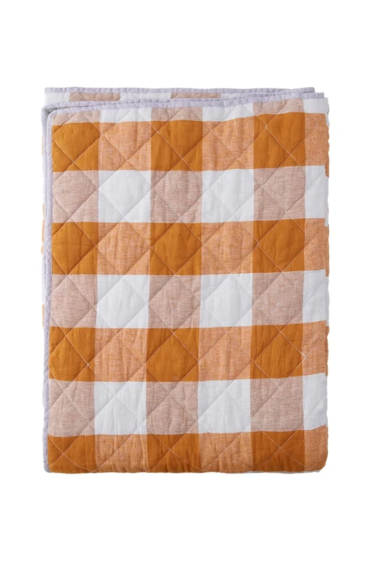 Ellos Home,Bedspread Candice, Washed Flax, Colour: Orange, 180x260cm