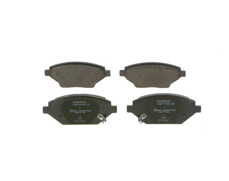 Bosch BP2466 - Brake Pads Car Front Axle - Bosch Quality - Reduced Noise and Dust - ECE-R90 Certified - Copper-Free - 1 Set of 4 Pads