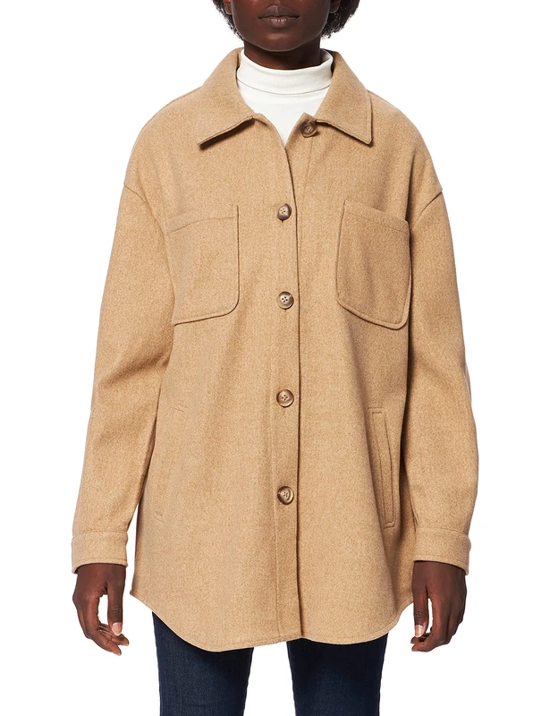 VILA Women's VIKIMMI Shirt L/S Jacket - NOOS Jacket, Tigers Eye, XS - Image 1