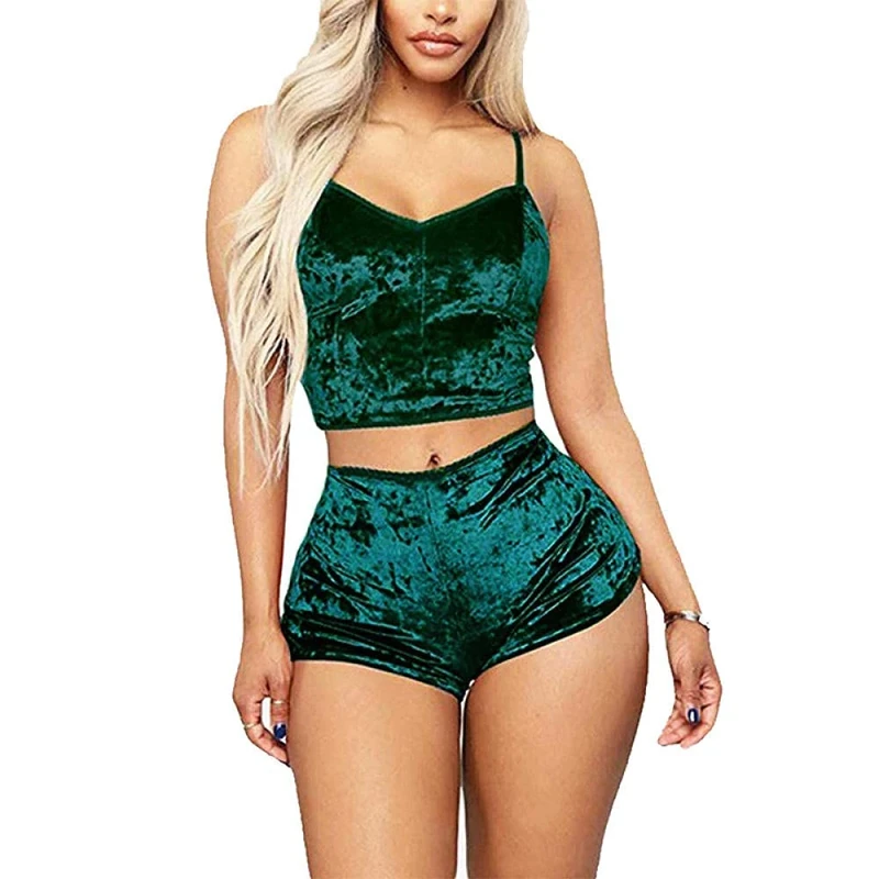 Women's Lingerie Sets Women Lace Sexy Pajama Sleepwear Straps Sleeveless Satin Nightgown Lingerie Set-13_XL