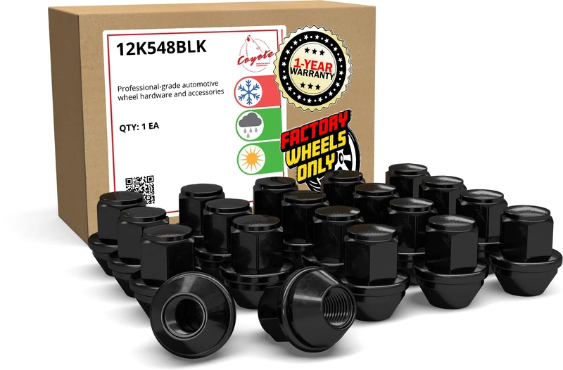 Wheel Accessories Parts Set of 20 OEM Style Black 14x1.5 Lug Nuts Fits Ford Edge, Explorer, GT, Mustang, Lincoln Aviator ACPZ-1012-D ACPZ-1012-M 611-007 Wheel Lug Nut Factory Style (Black, 20)