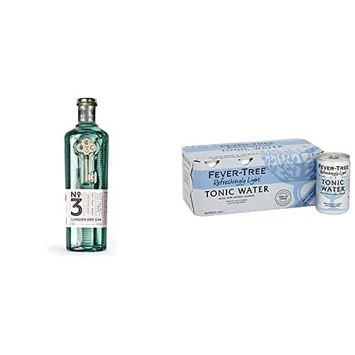 No.3 London Dry Gin (70cl) Bundle with 24 Cans of Fever-Tree Refreshingly Light Indian Tonic Water (3x8x150ml)