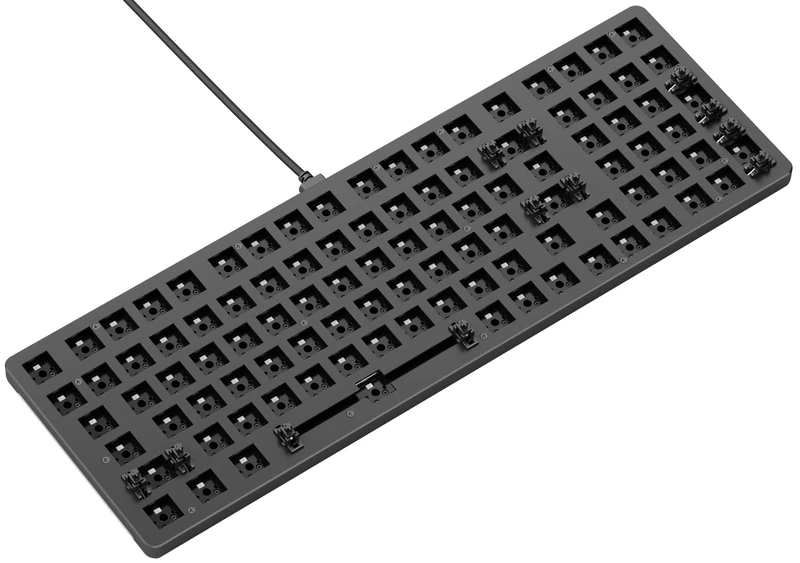 Glorious Gaming GMMK 2 Full Size (96%) Barebones (Frame Only) - Mechanical Gaming Keyboard Frame, Full Size (96%), Aluminium, Customisable, Per Key RGB, American/ANSI Layout - Black