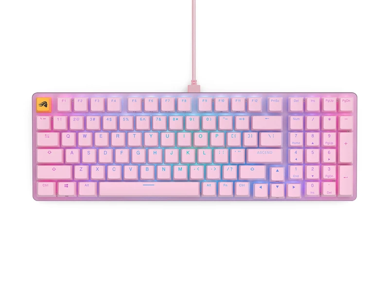 Glorious Gaming GMMK 2 Full Size (96Percent) - Mechanical Gaming Keyboard, Aluminium Frame, Customisable, Doubleshot Caps, Glorious Fox Switches, Per Key RGB, Full NKRO, Spanish QWERTY Layout - Pink