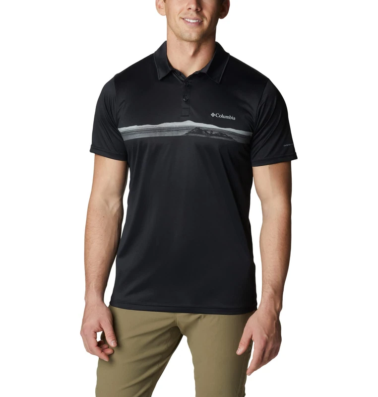 Columbia Men's Hike Polo, Polo Shirt, Black, X-Small