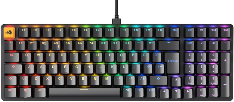 GLORIOUS Gaming GMMK 2 Full Size (96%) - Mechanical Gaming Keyboard, Aluminium Frame, Customisable, Doubleshot Caps, Fox Switches, Per Key RGB, Full NKRO, English UK QWERTY Layout - Black