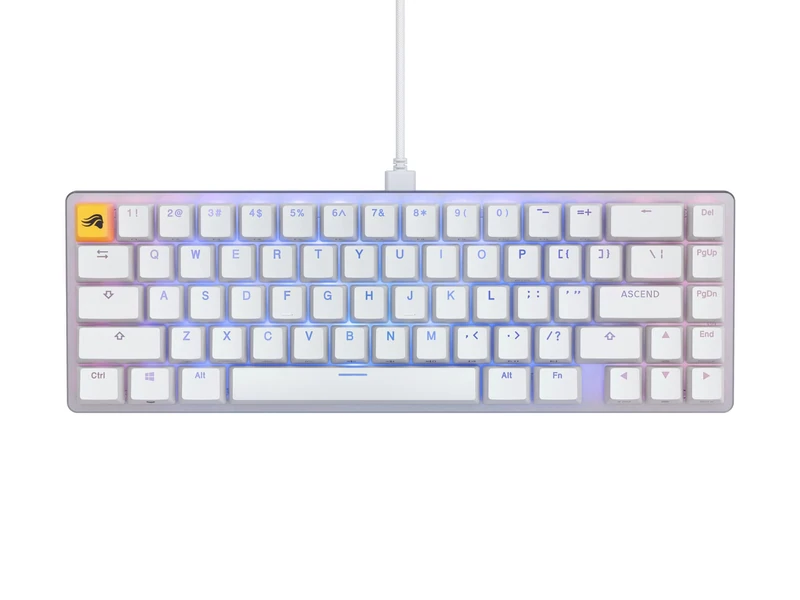Glorious Gaming GMMK 2 Compact (65Percent) - Mechanical Gaming Keyboard, Aluminium Frame, Customisable, Doubleshot Caps, Glorious Fox Switches, Per Key RGB, Full NKRO, Spanish QWERTY Layout - White