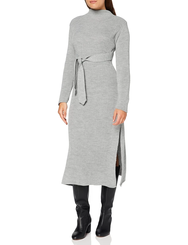 Unique 21 Women's Roll Neck Mini Jumper Dress Casual, Grey, 8 (Pack of 478) - Image 1