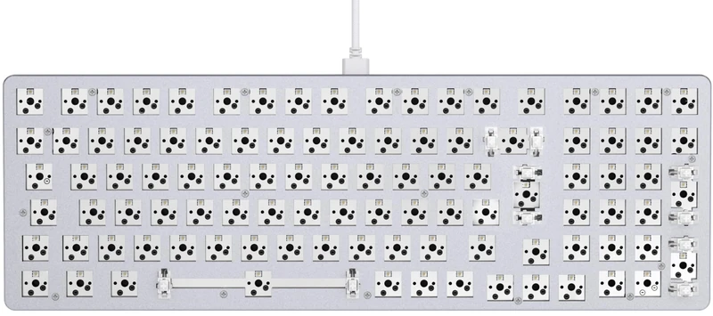 Glorious Gaming GMMK 2 Full Size (96%) Barebones (Frame Only) - Mechanical Gaming Keyboard Frame, Full Size (96%), Aluminium, Customisable, Per Key RGB, International/ISO Layout - White