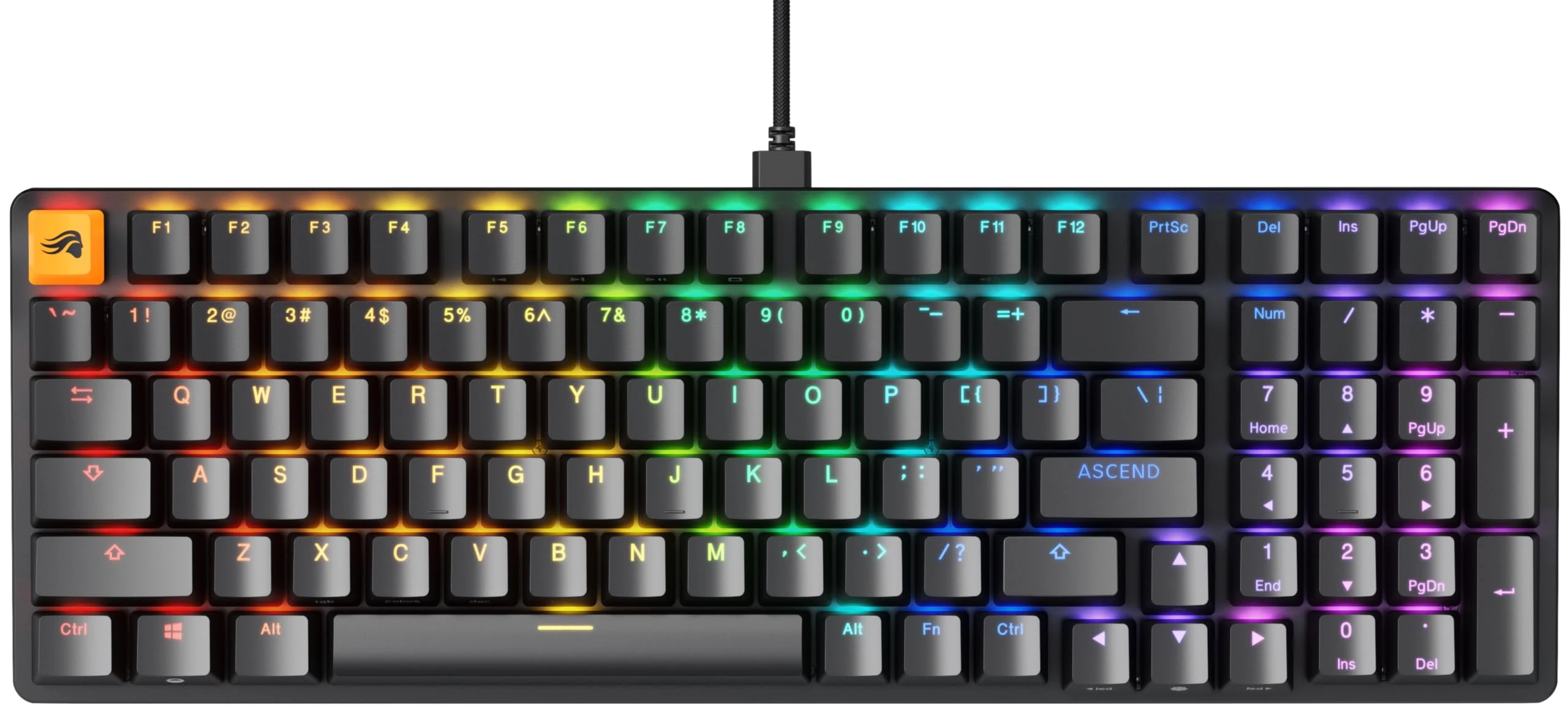 Glorious Gaming GMMK 2 Full Size (96%) - Mechanical Gaming Keyboard, Aluminium Frame, Customisable, Doubleshot Caps, Fox Switches, Per Key RGB, Full NKRO, American QWERTY Layout - Black