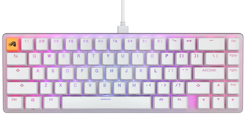 Glorious Gaming GMMK 2 Compact (65%) - Mechanical Gaming Keyboard, Aluminium Frame, Customisable, Doubleshot Caps, Fox Switches, Per Key RGB, Full NKRO, American QWERTY Layout - White