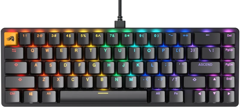 Glorious Gaming GMMK 2 Compact (65%) - Mechanical Gaming Keyboard, Aluminium Frame, Customisable, Doubleshot Caps, Fox Switches, Per Key RGB, Full NKRO, American QWERTY Layout - Black