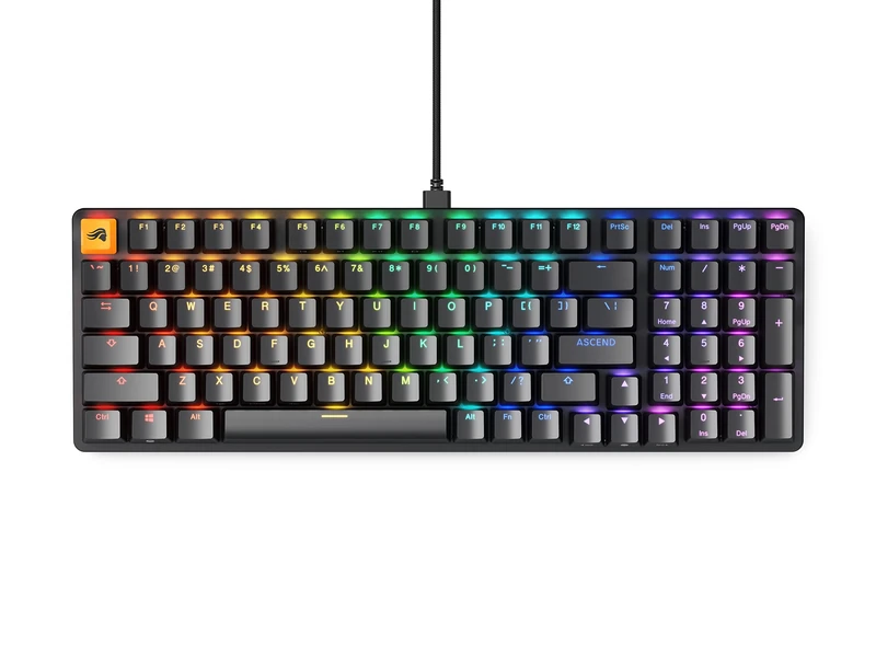 Glorious Gaming GMMK 2 Full Size (96Percent) - Mechanical Gaming Keyboard, Aluminium Frame, Customisable, Doubleshot Caps, Glorious Fox Switches, Per Key RGB, Full NKRO, Spanish QWERTY Layout - Black