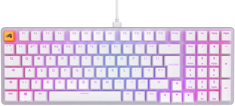 Glorious Gaming GMMK 2 Full Size (96%) - Mechanical Gaming Keyboard, Aluminium Frame, Customisable, Doubleshot Caps, Fox Switches, Per Key RGB, Full NKRO, English UK QWERTY Layout - White