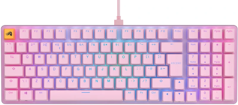 Glorious Gaming GMMK 2 Full Size (96%) - Mechanical Gaming Keyboard, Aluminium Frame, Customisable, Doubleshot Caps, Fox Switches, Per Key RGB, Full NKRO, English UK QWERTY Layout - Pink