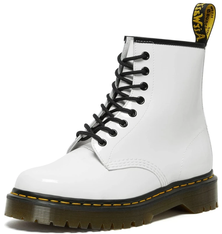 Dr. Martens, bovver boots men, White Patent Lamp, 7 Women/6 Men