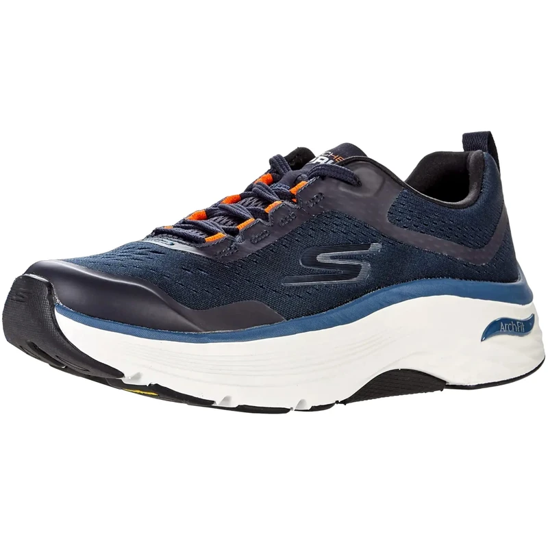 Skechers Max Cushioning Arch Fit - 220196, Navy/Orange, 10 UK Wide