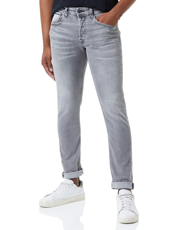 REPLAY Men's Grover Bio Cotton Clouds Jeans, 096 Medium Grey, 29W / 34L