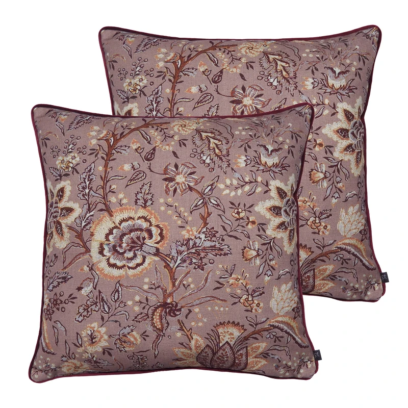 Prestigious Textiles Apsley Twin Pack Feather Filled Cushions, Woodrose, 55 x 55cm