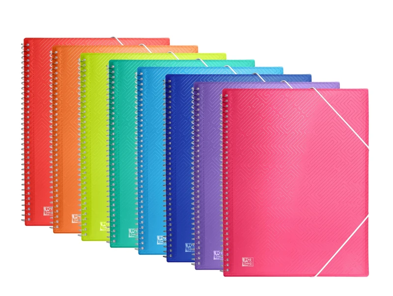 Oxford 10 Pack A4 Spiral Display Book with 20 Pockets Plastic 8 Colours