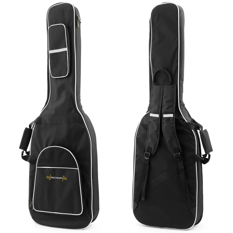 World Rhythm Bass Guitar Gig Bag with Handle, Back Straps and 18mm of Padding - Soft Padded Carry Case Suitable for Bass Guitar – Perfect for Travelling to Gigs or Band Practice, WR-111