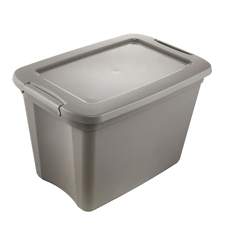 keeeper Clip Box Ronja, 55 L, 58 x 39 x 38, Modular Stackable, Clip Lid Closure, Light Grey - Image 1