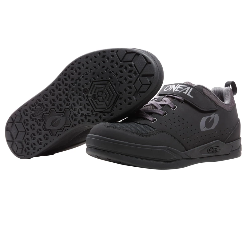 O'NEAL | Mountain Bike Shoes | MTB Downhill Freeride | Vegan | SPD Pedal Plate Compatible Sole, Durable and Lightweight PU, Vents | Flow SPD V.22 Shoe | Adult | Black Grey | 36 - Image 1