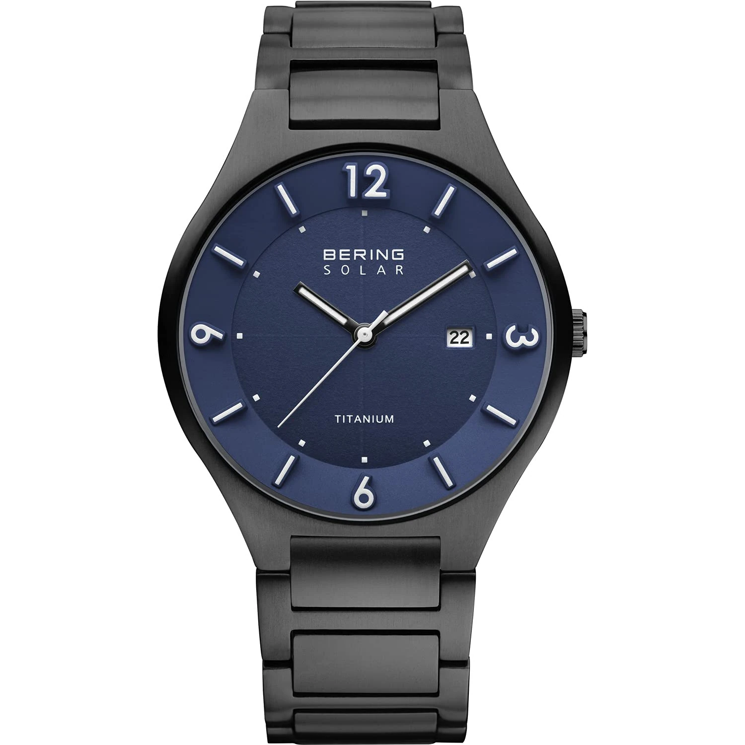 BERING Men Analog Solar Collection Watch with Titan Strap and Sapphire Crystal 14440-727