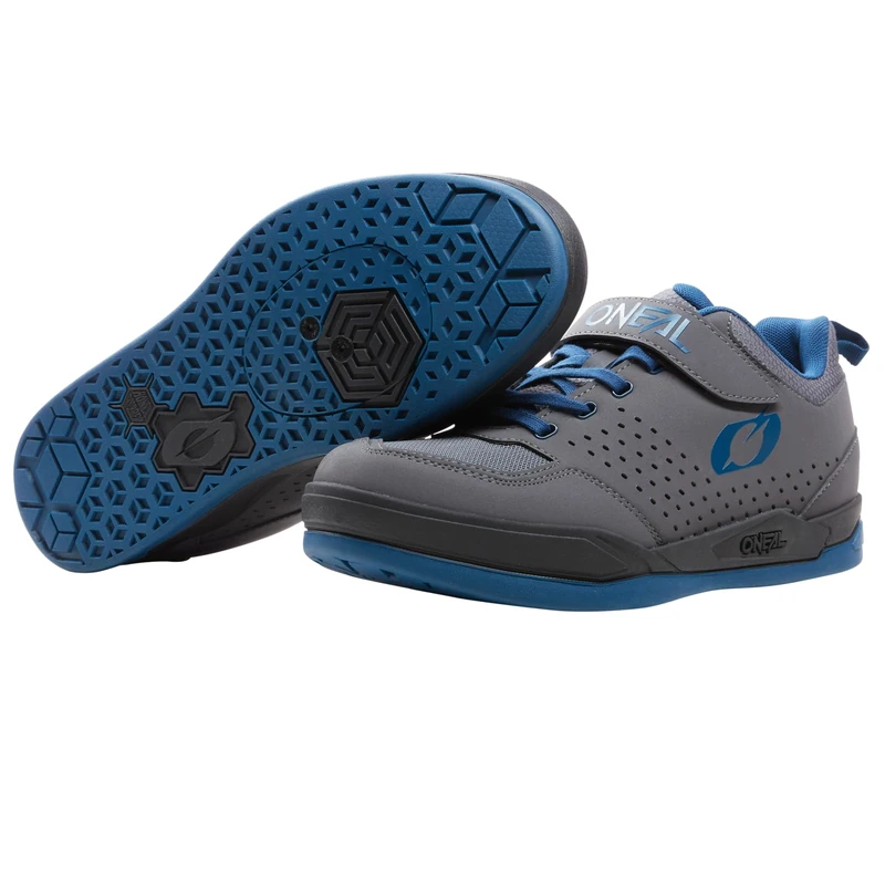 O'NEAL | Mountain Bike Shoes | MTB Downhill Freeride | Vegan | SPD Pedal Plate Compatible Sole, Durable and Lightweight PU, Vents | Flow SPD V.22 Shoe | Adult | Grey Blue | 42