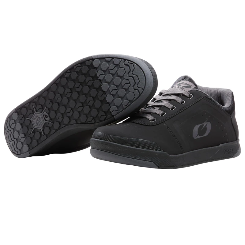O'NEAL Unisex Pinned Pro Flat Pedal Shoe Mountain Biking, Noir Gris, 10 UK - Image 1