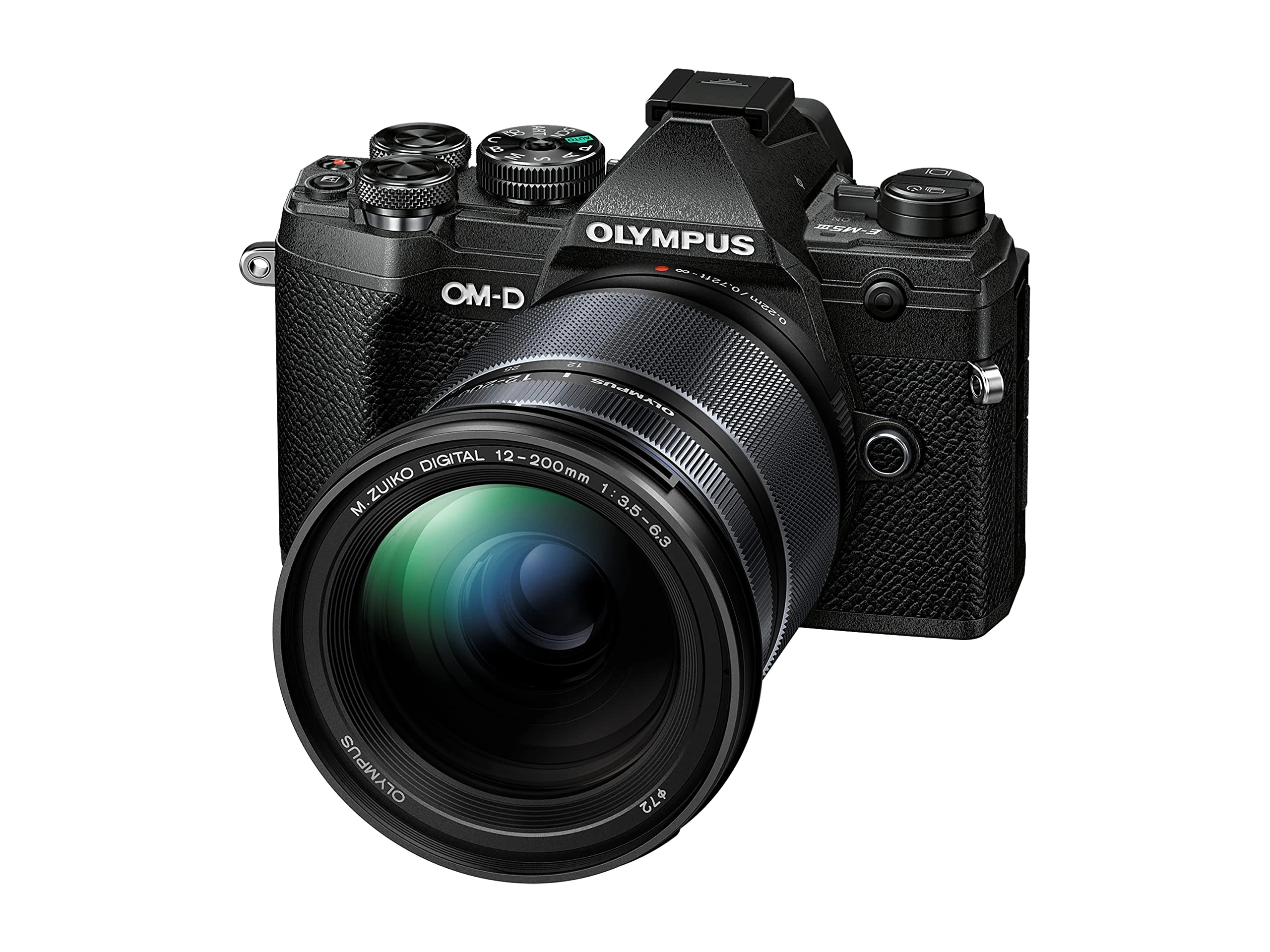Olympus OM-D E-M5 Mark III black, 20 MP sensor 4K, 5-axis image stabilization, phase detection AF - kit with 12-200 mm F.3.5-6.3 lens