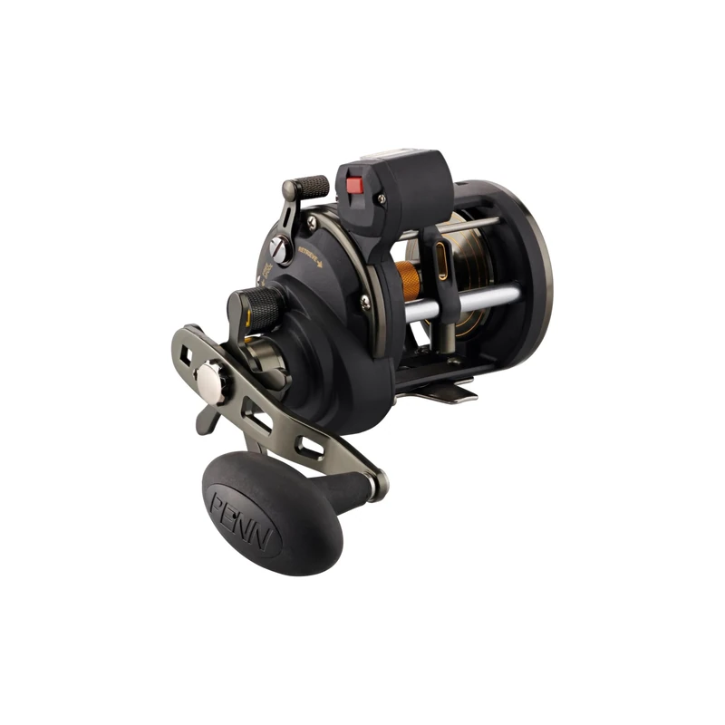PENN Squall II Level Wind, Fishing Reel, Conventional Reels, Sea - Nearshore/Lake Fishing, Saltwater Boat or Kayak Fishing,Unisex, Black Gold, 20LC | Right Hand
